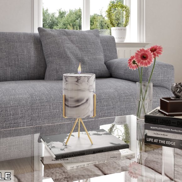 Luxury Scented Candles Made with Soy Wax+ Candle Holder  Ceramic Jar (Grey) - Picture 2 of 5